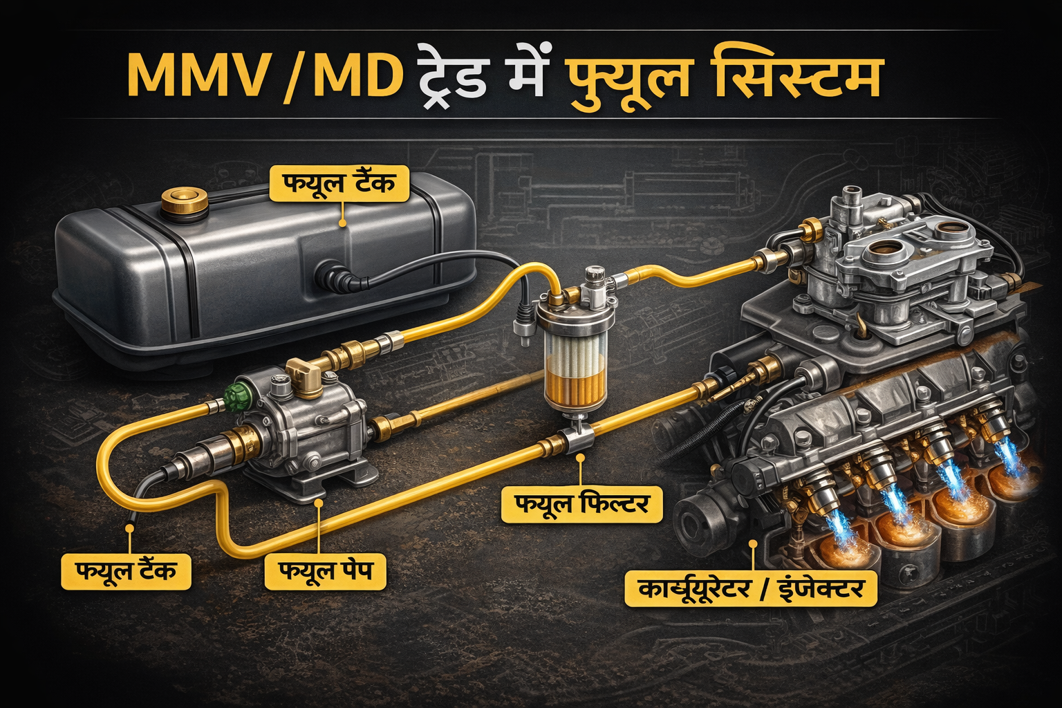 MMV / MD ट्रेड में फ्यूल सिस्टम: कार्य, प्रकार और सामान्य खराबियाँ