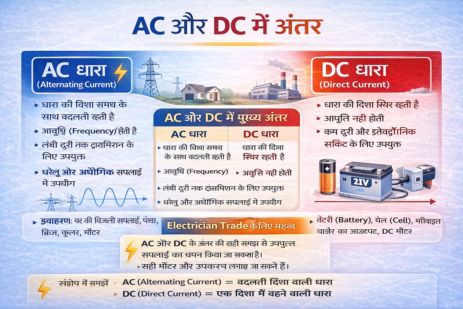 AC और DC में अंतर