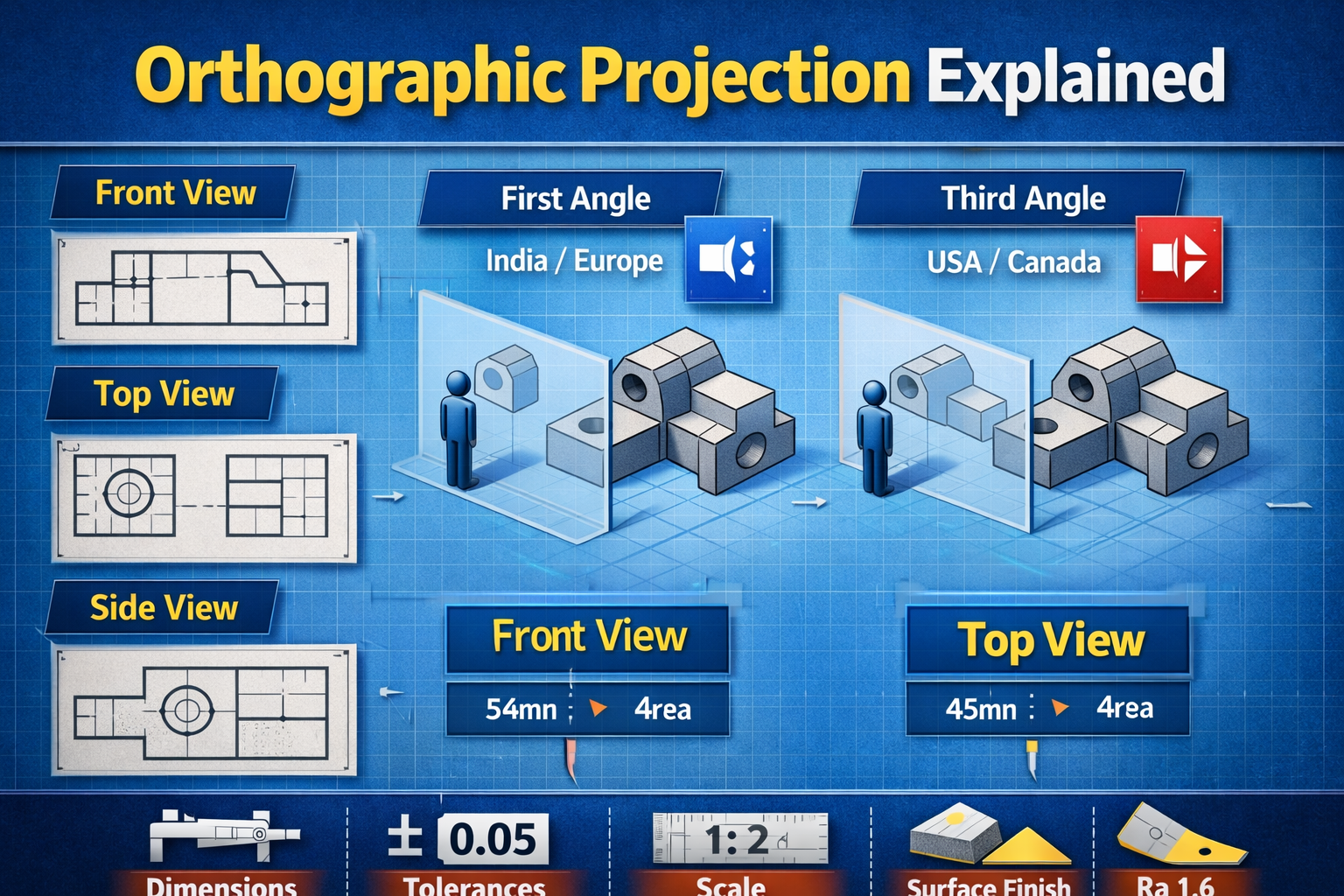 📐 ऑर्थोग्राफिक प्रोजेक्शन क्या है?