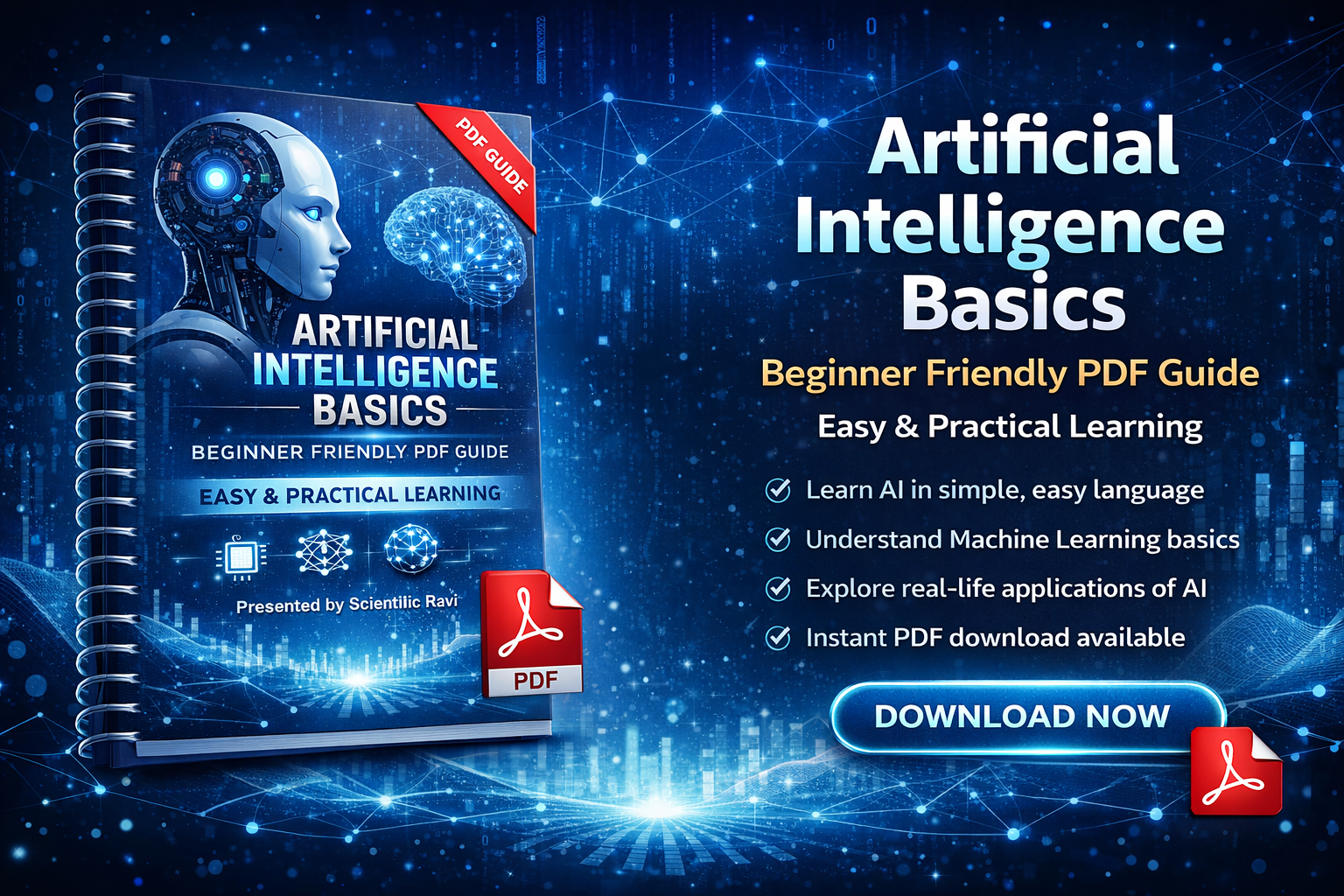 Artificial Intelligence Basics – Beginner Friendly PDF Guide (Easy & Practical Learning)